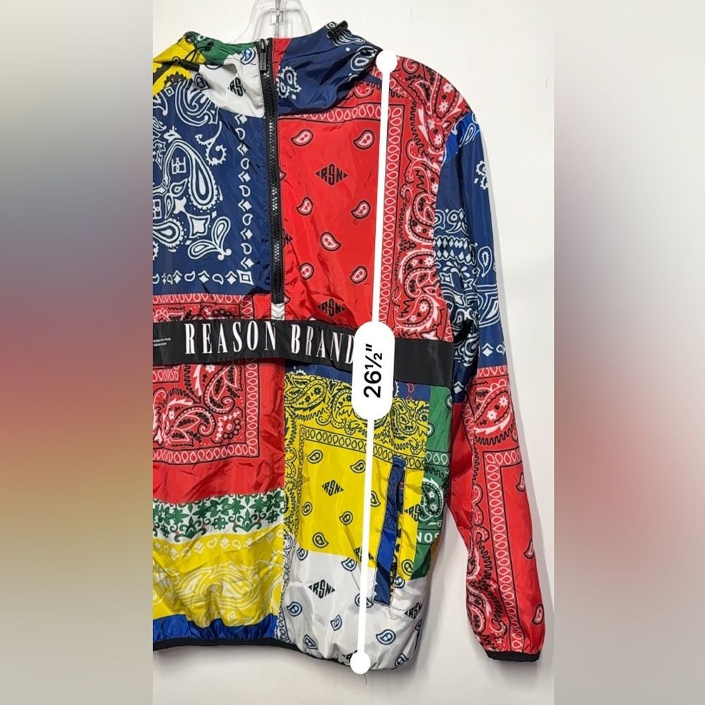 Reason Bandana Print Anorak Jacket Men's Small Half Zip Pullover Multicolor S - Picture 11 of 13